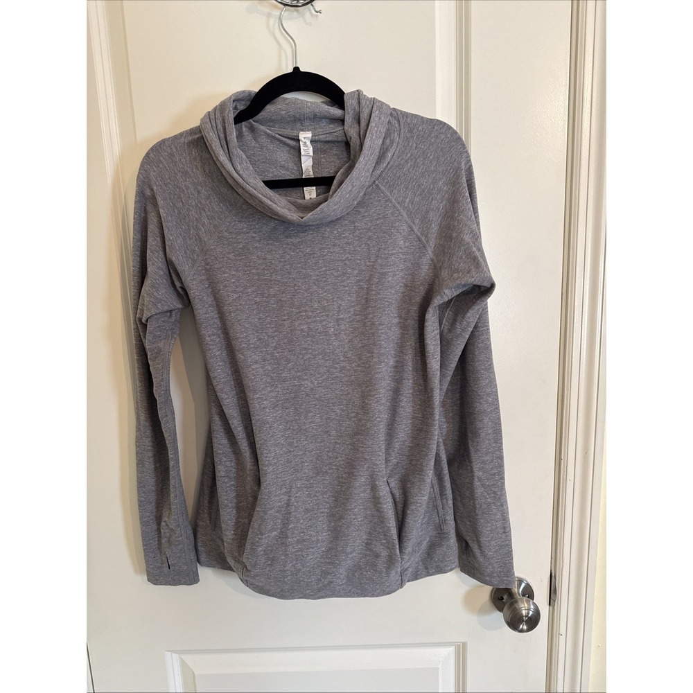 Lululemon Make A Move Long Sleeve Cowl Neck Top Womens Size 6 Gray Rulu Fabric